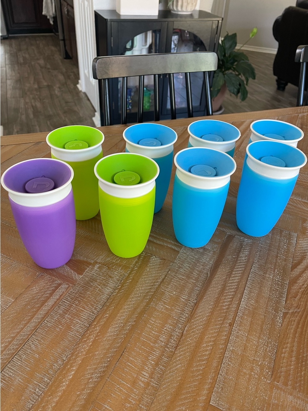 Munchkin Miracle 360 Spill Proof 10 oz Toddler Cups Lot of 8 Blue Green Purple
